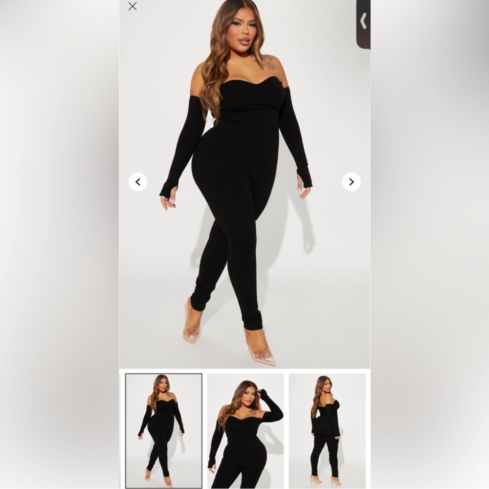 Fashion Nova Black Off-Shoulder Jumpsuit